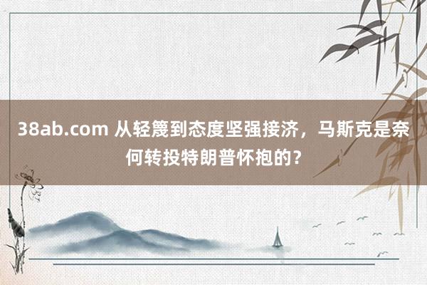 38ab.com 从轻篾到态度坚强接济，马斯克是奈何转投特朗普怀抱的？