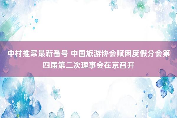 中村推菜最新番号 中国旅游协会赋闲度假分会第四届第二次理事会在京召开