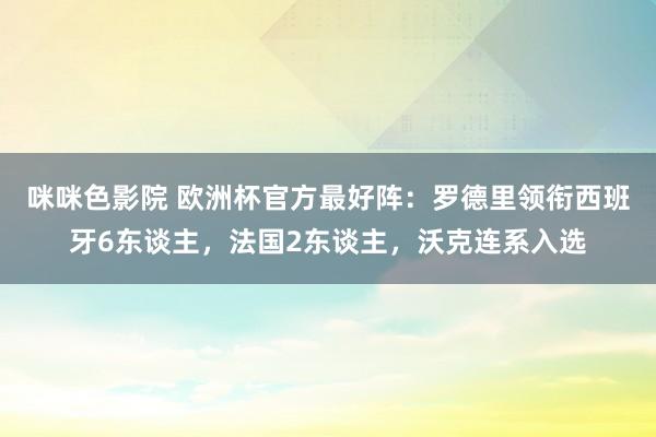 咪咪色影院 欧洲杯官方最好阵：罗德里领衔西班牙6东谈主，法国2东谈主，沃克连系入选