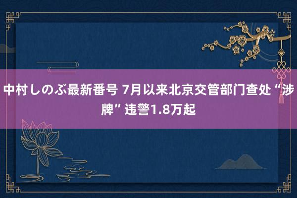 中村しのぶ最新番号 7月以来北京交管部门查处“涉牌”违警1.8万起