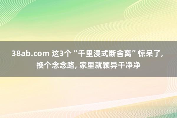 38ab.com 这3个“千里浸式断舍离”惊呆了， 换个念念路， 家里就颖异干净净