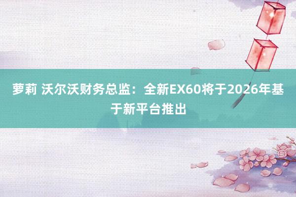 萝莉 沃尔沃财务总监：全新EX60将于2026年基于新平台推出