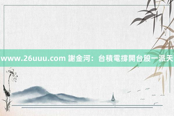 www.26uuu.com 謝金河：台積電撐開台股一派天